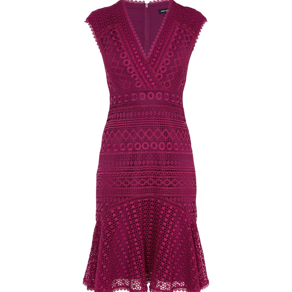 Karen Millen Magenta Lace Dress